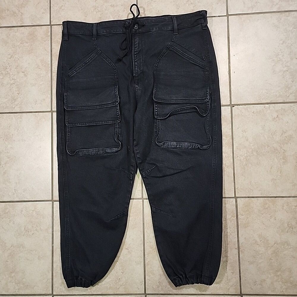 Hudson Tracker Pants a Tactical Military Style Y2K Denim Black Men's Size 38